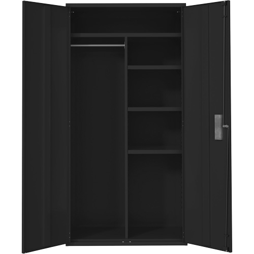 Combination Storage Cabinet, Steel, 6 Shelves, 72" H x 36" W x 18" D, Black Equipex
