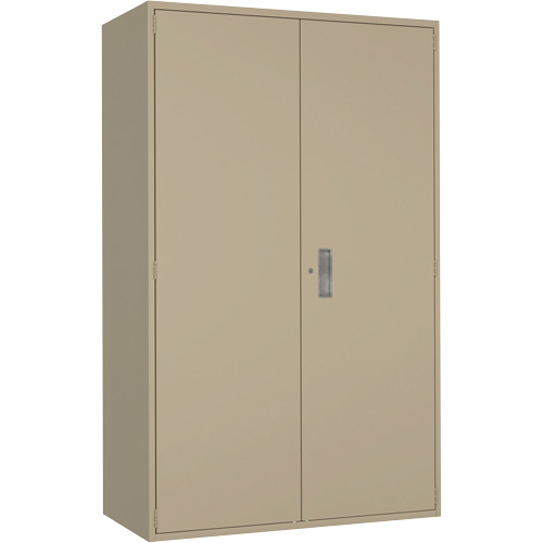 Armoire de rangement Hi-Boy tr&egrave;s large, Acier, 4 Tablettes, 72" h x 48" la x 24" P, Beige Equipex