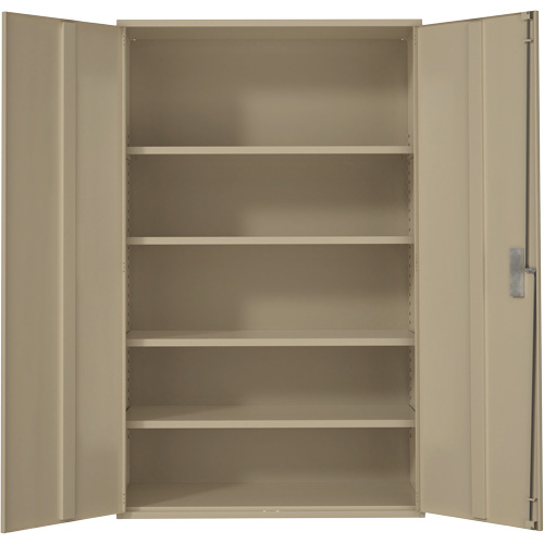 Armoire de rangement Hi-Boy tr&egrave;s large, Acier, 4 Tablettes, 72" h x 48" la x 24" P, Beige Equipex