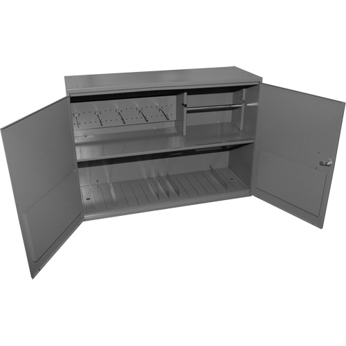 Abrasive Accessory Cabinet, Steel, 2 Drawers, 33-3/4" x 11-7/8" x 23-7/8", Grey Equipex