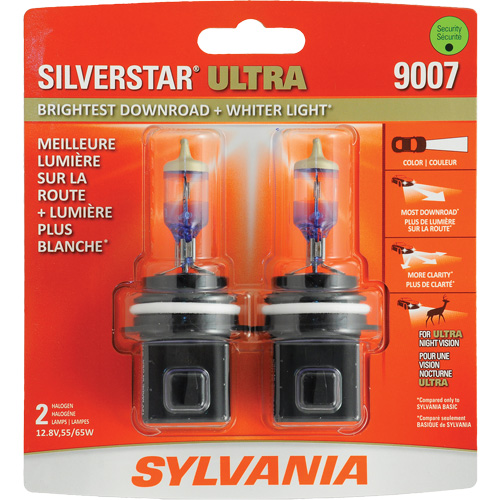 9007 Ampoule de feu avant SilverStar Ultra, Halog&egrave;ne, 55 W/65 W, Blanc Equipex