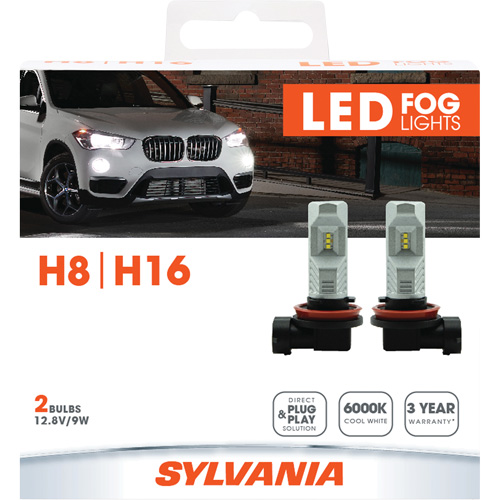 H8 Headlight Bulb, LED, 12.8 W/9 W, White Equipex