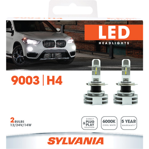 9003 Ampoule pour feu avant, DEL, 12 W/14 W/24 W, Blanc Equipex