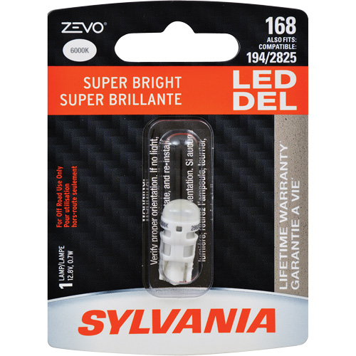 168 Zevo&reg; Mini Automotive Bulb, LED, 0.7 W, White Equipex