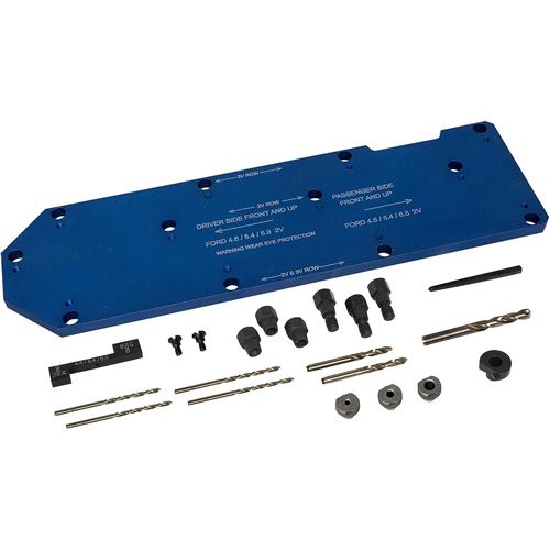 Gabarit de perçage pour installation sur collecteur pour Ford 4,6 L, 5,4 L, et 6,8 L Equipex
