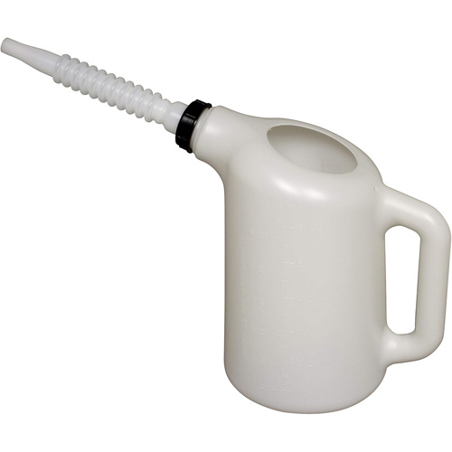 Oil Dispenser with White Spout, Plastic, 6 qt Capacity Equipex