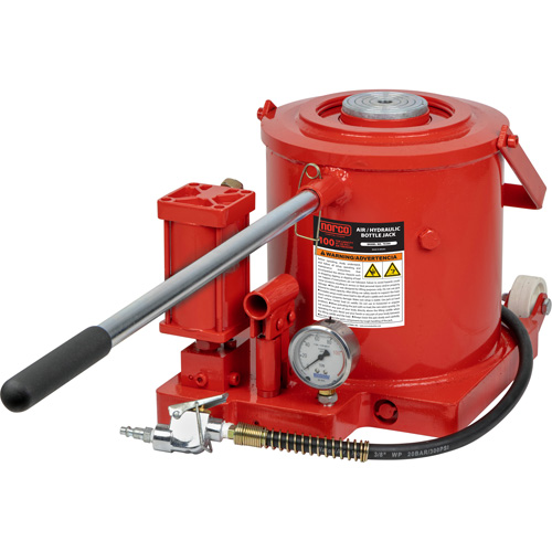 Bottle Jack, 100 Ton(s), Air Hydraulic, 17-7/10" Raised Height Equipex