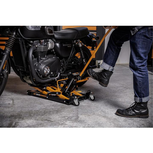 ATV and Motorcycle Jack, 0.75 Ton(s) Capacity, 4-2/3" Lowered, 14-1/2" Raised, Manual Hydraulic Equipex