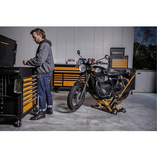 ATV and Motorcycle Jack, 0.75 Ton(s) Capacity, 4-2/3" Lowered, 14-1/2" Raised, Manual Hydraulic Equipex