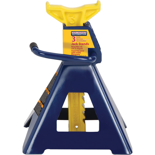 Jack Stand, Locking Handle/Ratchet, 3 tons Capacity, 19" H Equipex