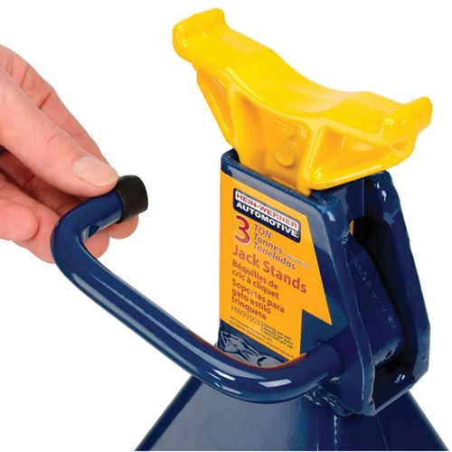 Jack Stand, Locking Handle/Ratchet, 3 tons Capacity, 19" H Equipex