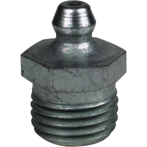 Straight Extra-Short Grease Fitting, Steel, 0.25 NPT Thread Equipex