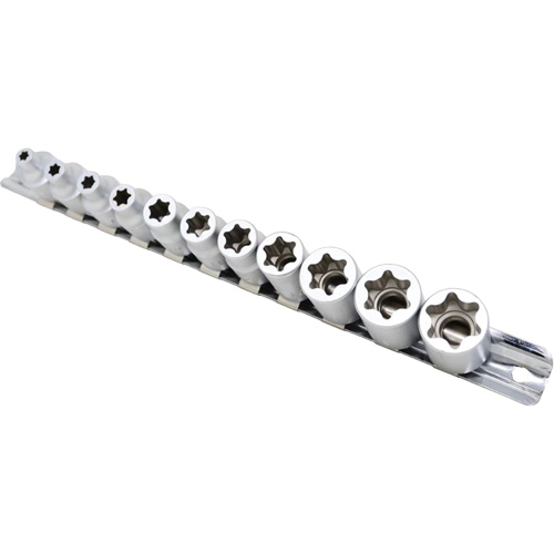 Jeu de douilles Flat-Cut E-"Star", 11 Morceaux, Prise de 3/8" Equipex