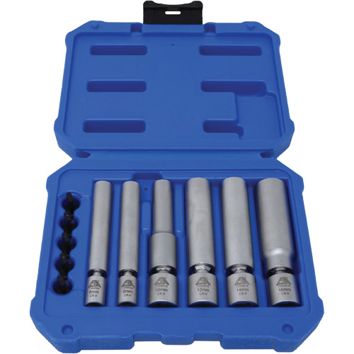 6-Piece Spark Plug & Glow Plug Socket Set Equipex