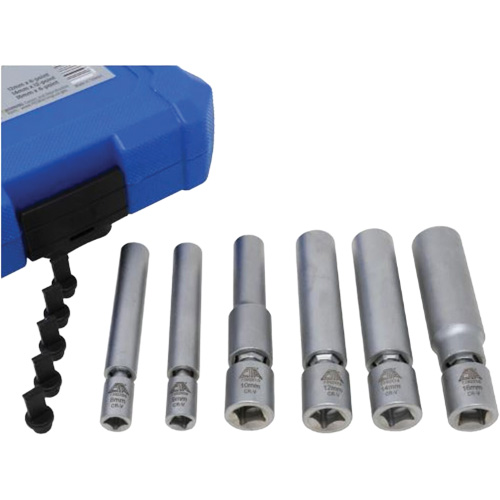 6-Piece Spark Plug & Glow Plug Socket Set Equipex