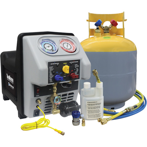 Twin Turbo Refrigerant Recovery System with 50 Lb DOT Tank Equipex
