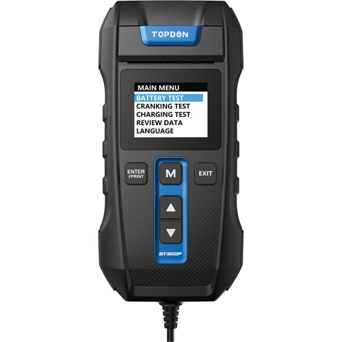Testeur de batterie, de charge et de d&eacute;marrage BT300P avec imprimante Equipex