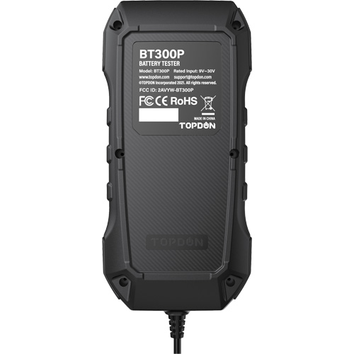 Testeur de batterie, de charge et de d&eacute;marrage BT300P avec imprimante Equipex