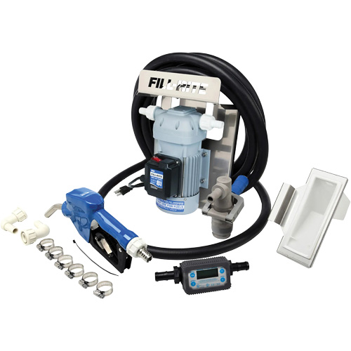 Pompe de transfert de fluide d'&eacute;chappement diesel (DEF) 115 V CA avec support pour cuve GRV, pistolet et compteur Equipex