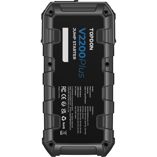 V2200Plus 2-in-1 2200 Peak Amp Jump Starter, Battery & System Tester Equipex