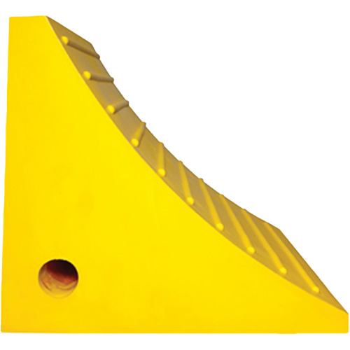 Wheel Chock, Polyurethane, Yellow, 15-1/4" W x 12-1/8" D x 10-3/4" H Equipex