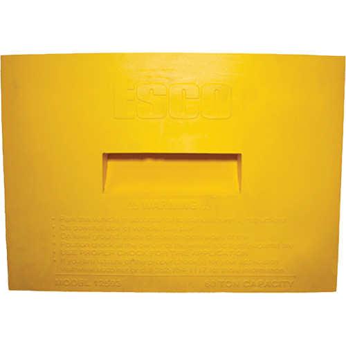 Wheel Chock, Polyurethane, Yellow, 15-1/4" W x 12-1/8" D x 10-3/4" H Equipex