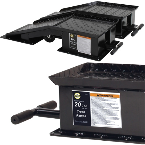 Rampes pour camions lourds avec longue poign&eacute;e en T, Capacit&eacute; 40 000 lb, 45" lo, 13-1/2" la, Hauteur de 9-19/50" Equipex