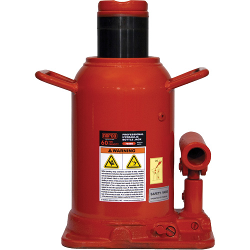 Professional Bottle Jack, 60 Ton(s), 18-11/16" Raised Height Equipex