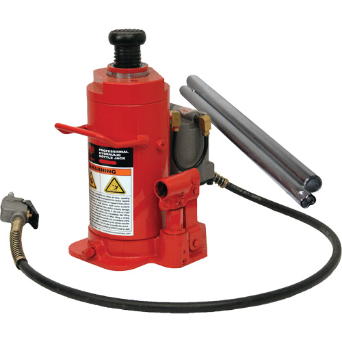 Standard Height Bottle Jack, 12 Ton(s), Air Hydraulic, 19-3/4" Raised Height Equipex