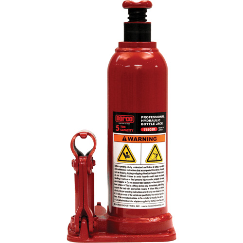 Professional Hydraulic Bottle Jack, 5 Ton(s), 18-7/8" Raised Height Equipex
