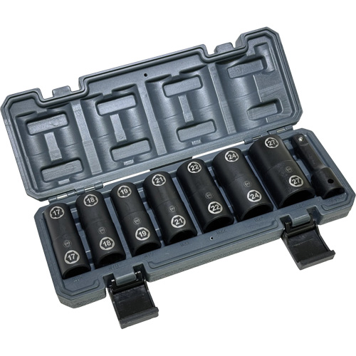 Double-Ended Hex & Twist Socket Set with Case, 8 Pieces, 1/2" Drive Size Equipex