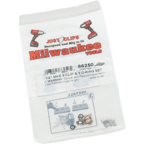 Jeu de clips et joints toriques de 1/4 po pour Milwaukee Equipex
