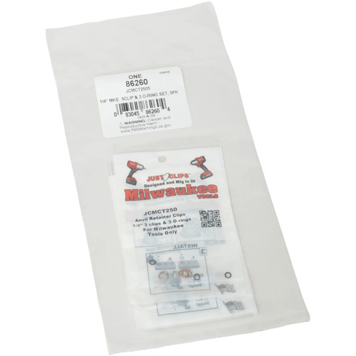 1/4" Clips & O-Rings Set for Milwaukee - Bulk Equipex