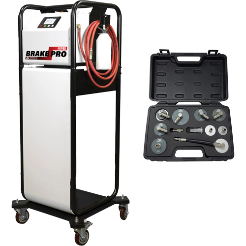 Pompette de purge de frein Brake-Pro &agrave; structure haute avec adaptateurs Equipex