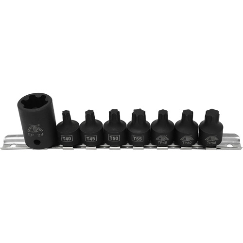 Jeu de douilles/embouts de boulon de caisse de camionnettes, 8 Morceaux, Prise de 1/2"/3/8" Equipex