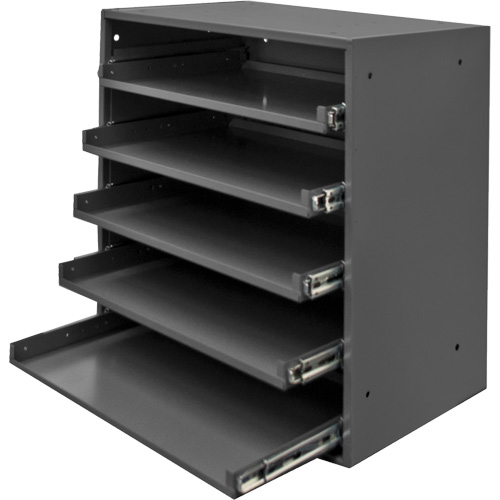 Armoire de rangement &agrave; cloisons, Acier, 5 compartiments, 20-1/2" la x 12-1/2" p, 21" h, Gris Equipex