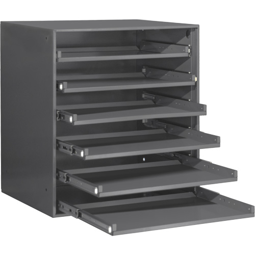 Armoire de rangement &agrave; cloisons, Acier, 6 compartiments, 20-5/16" la x 15-15/16" p, 21-7/8" h, Gris Equipex
