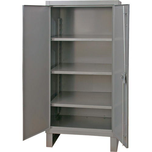 Extra Heavy-Duty Cabinet, Steel, 3 Shelves, 66" H x 36" W x 24" D, Grey Equipex