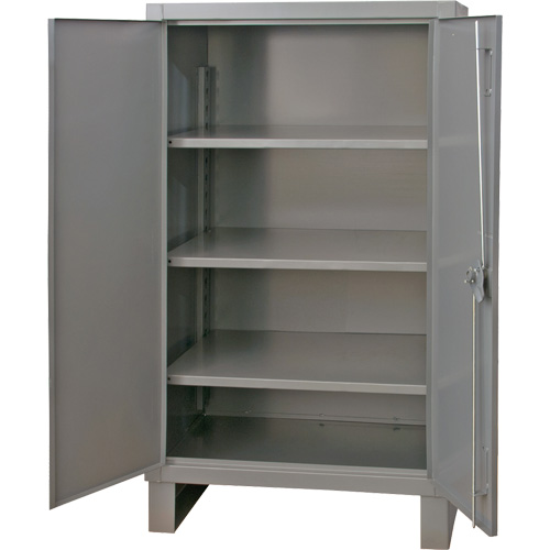 Armoire tr&egrave;s robuste, Acier, 3 Tablettes, 66" h x 48" la x 24" P, Gris Equipex