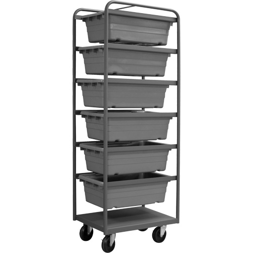 Mobile Tub Rack, Double-sided, 6 bins, 26" W x 18" D x 74" H Equipex