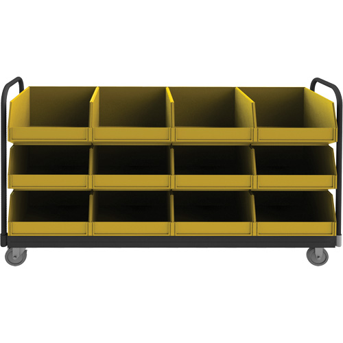 R&acirc;telier mobile, &agrave; deux c&ocirc;t&eacute;s, 12 bacs, 78" la x 18" p x 47" h Equipex