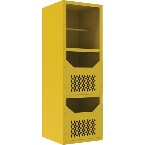 Spill Control Cabinet, 1 Shelves, 72" H x 24" W x 24" D, Steel, Yellow Equipex