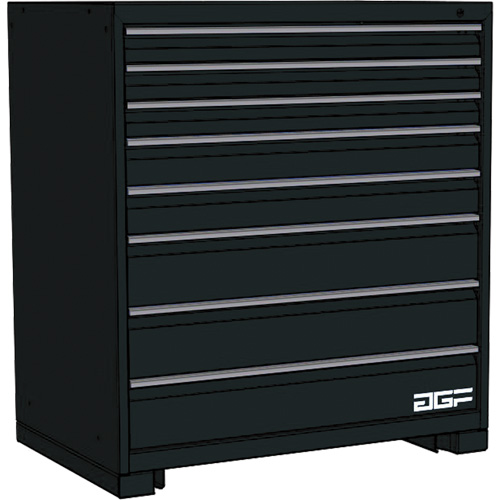 Armoire &agrave; tiroirs modulaire, 8 tiroirs, 30" la x 28" p x 40" h, Noir Equipex