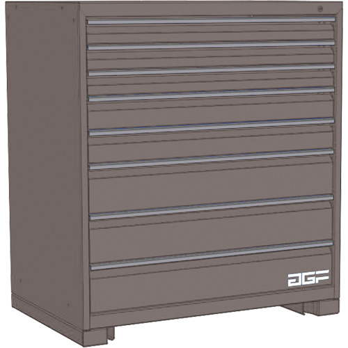 Armoire &agrave; tiroirs modulaire, 8 tiroirs, 36" la x 24" p x 40" h, Gris Equipex