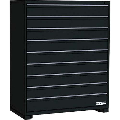 Armoire &agrave; tiroirs modulaire, 9 tiroirs, 30" la x 24" p x 60" h, Noir Equipex