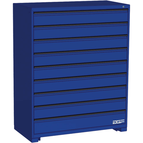 Armoire &agrave; tiroirs modulaire, 9 tiroirs, 48" la x 24" p x 60" h, Bleu Equipex