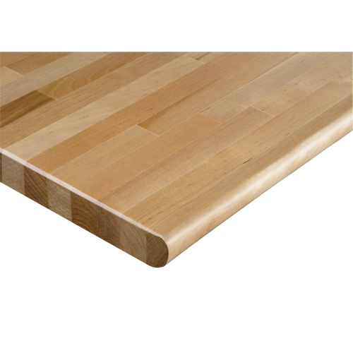 Hardwood Workbench Top, 48" W x 24" D, Bullnose Edge, 1-1/4" Thick Equipex