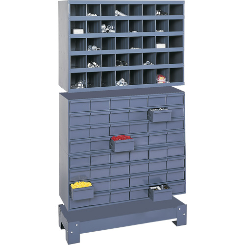 Unit&eacute; de stockage modulaire pour petites pi&egrave;ces, Acier, 48 tiroirs, 33-3/4" x 12-1/4" x 58-3/8", Gris Equipex
