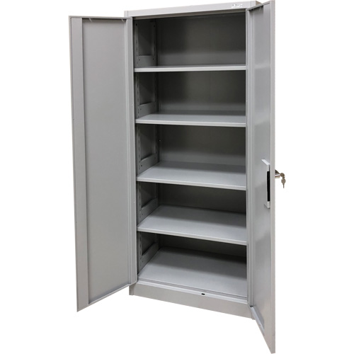 Storage Cabinet, Steel, 4 Shelves, 66" H x 30" W x 15" D, Grey Equipex