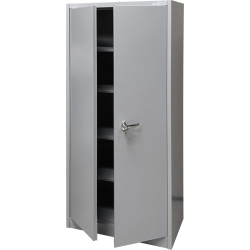 Storage Cabinet, Steel, 4 Shelves, 66" H x 30" W x 15" D, Grey Equipex